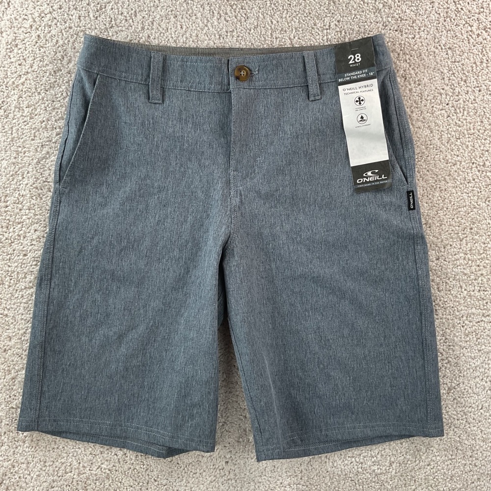 O'Neill Mens Hybrid Shorts 28 Grey Blue Hyperfreak Stretch Board Walk Shorts NEW